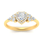 Load image into Gallery viewer, Lab Heart Cut diamond Halo Engagement Rings 14K Yellow Gold
