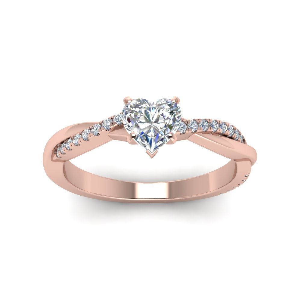 Lab Diamond Twisted Style Engagement Ring 14K Gold