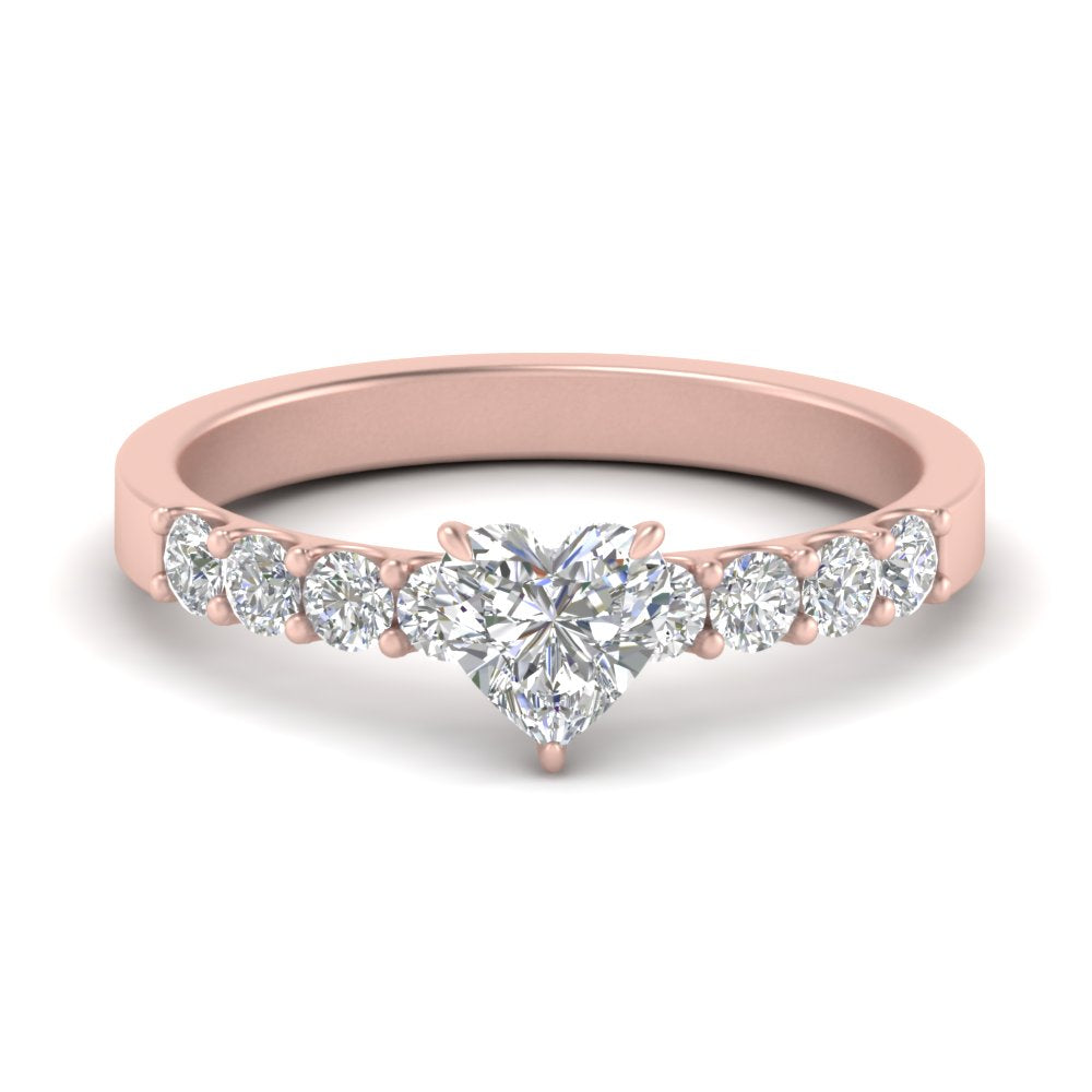 Lab Diamond Side Stone Engagement Ring 14K Gold