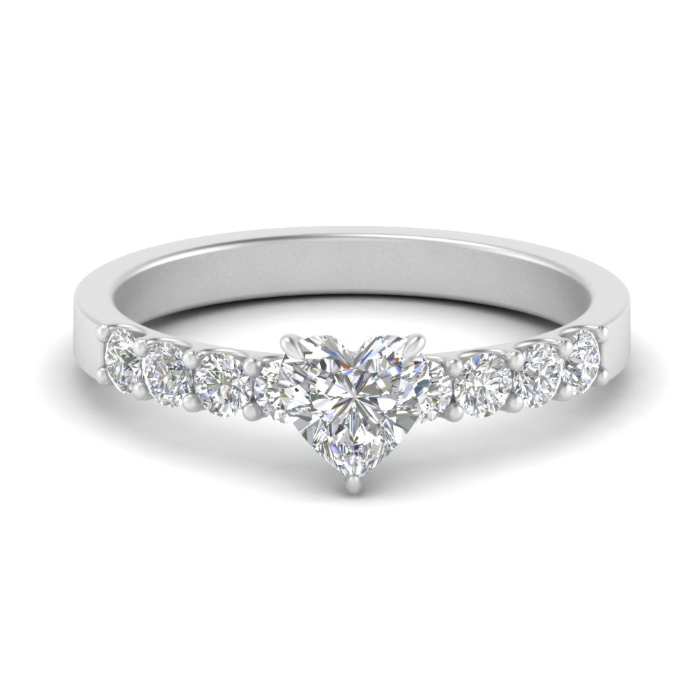 Lab Diamond Side Stone Engagement Ring 14K Gold