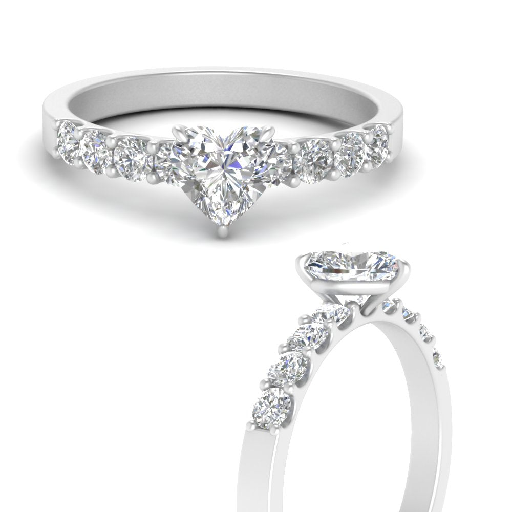 Lab Diamond Side Stone Engagement Ring 14K Gold