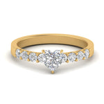Load image into Gallery viewer, Lab Diamond Side Stone Engagement Ring 14K Gold
