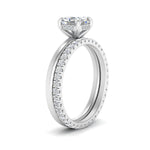 Load image into Gallery viewer, 0.50 To 5 Carat Eternity Wedding Band Hidden Halo  Lab Diamond Ring With 14K Gold
