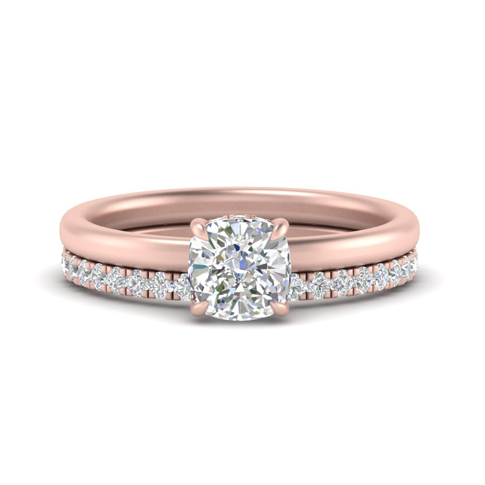 0.50 To 5 Carat Eternity Wedding Band Hidden Halo  Lab Diamond Ring With 14K Gold