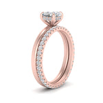Load image into Gallery viewer, 0.50 To 5 Carat Eternity Wedding Band Hidden Halo  Lab Diamond Ring With 14K Gold
