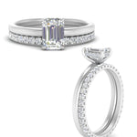 Load image into Gallery viewer, 0.50 To 5 Carat Lab Diamond Hidden Halo Ring With Eternity Wedding Band 14K Gold
