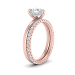 Load image into Gallery viewer, 0.50 To 5 Carat Eternity Wedding Band Hidden Halo  Lab Diamond Ring With 14K Gold
