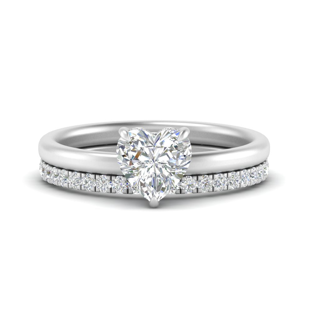 0.50 To 5 Carat Eternity Wedding Band Hidden Halo  Lab Diamond Ring With 14K Gold