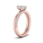 Load image into Gallery viewer, IGI certified 0.50 To 5 Carat Lab Diamond Hidden Halo Ring With Half Eternity Band 14K Gold
