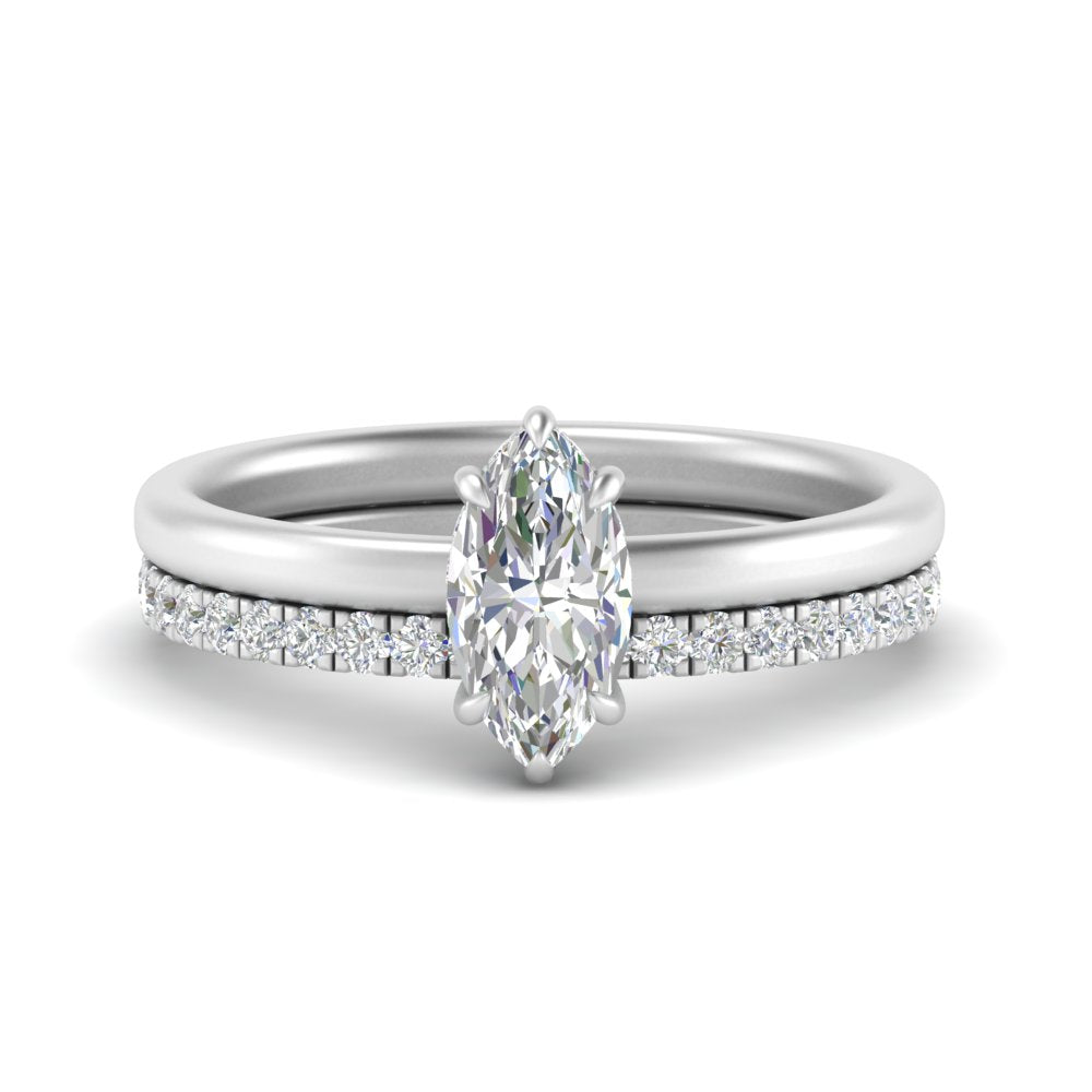 IGI certified 0.50 To 5 Carat Lab Diamond Hidden Halo Ring With Half Eternity Band 14K Gold