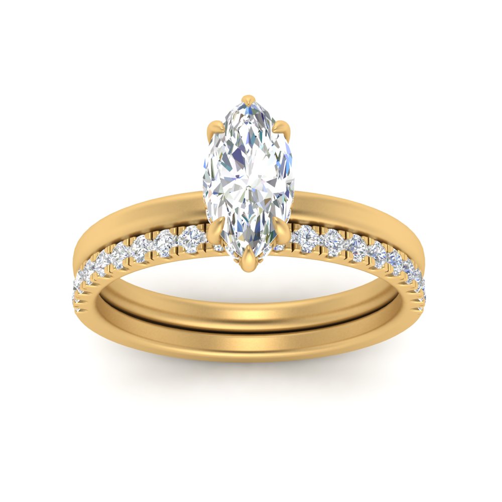 IGI certified 0.50 To 5 Carat Lab Diamond Hidden Halo Ring With Half Eternity Band 14K Gold