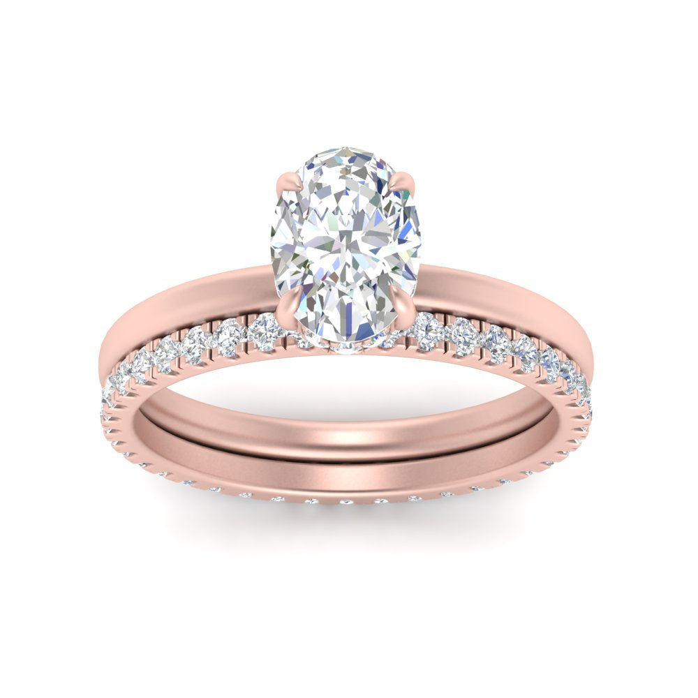 1/2 To 5 Carat Hidden Halo Ring Eternity Lab Diamond Wedding Band 14K Gold