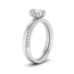 Load image into Gallery viewer, IGI certified 0.50 To 5 Carat Lab Diamond Hidden Halo Ring With Half Eternity Band 14K Gold
