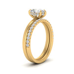 Load image into Gallery viewer, IGI certified 0.50 To 5 Carat Lab Diamond Hidden Halo Ring With Half Eternity Band 14K Gold
