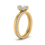 Load image into Gallery viewer, 0.50 To 5 Carat Lab Diamond Hidden Halo Ring With Eternity Wedding Band 14K Gold
