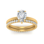 Load image into Gallery viewer, 0.50 To 5 Carat Lab Diamond Hidden Halo Ring With Eternity Wedding Band 14K Gold
