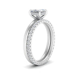Load image into Gallery viewer, 1/2 To 5 Carat Hidden Halo Ring Eternity Lab Diamond Wedding Band 14K Gold
