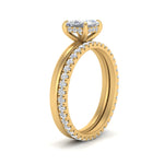 Load image into Gallery viewer, 1/2 To 5 Carat Hidden Halo Ring Eternity Lab Diamond Wedding Band 14K Gold
