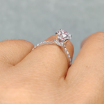 Load image into Gallery viewer, Lab diamond Petite Halo Engagement Rings 14K Gold
