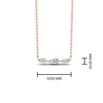 Load image into Gallery viewer, 35 Ctw Marquise Cut Lab Diamond Stacking Horizontal Pendant Necklace For Women 14K Gold
