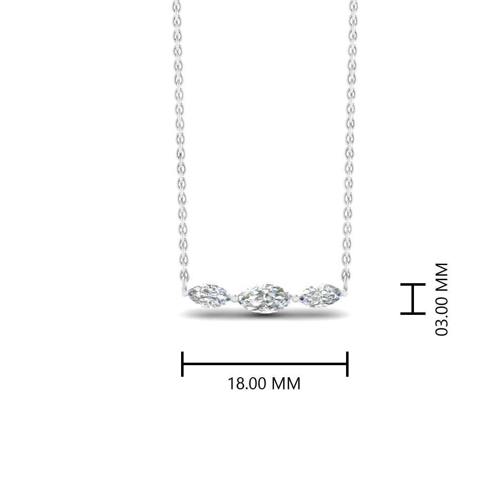 Horizontal Marquise Cut Lab Diamond Stacking Necklace