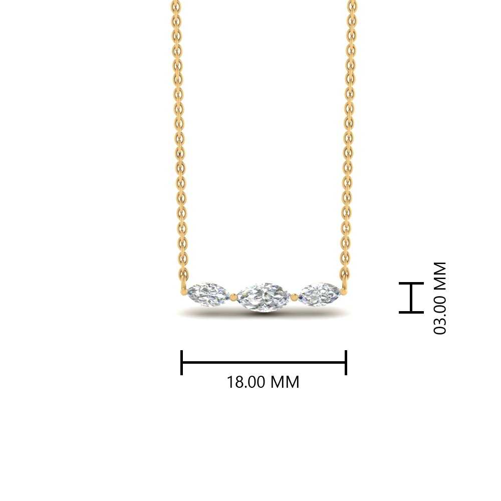 Horizontal Marquise Cut Lab Diamond Stacking Necklace