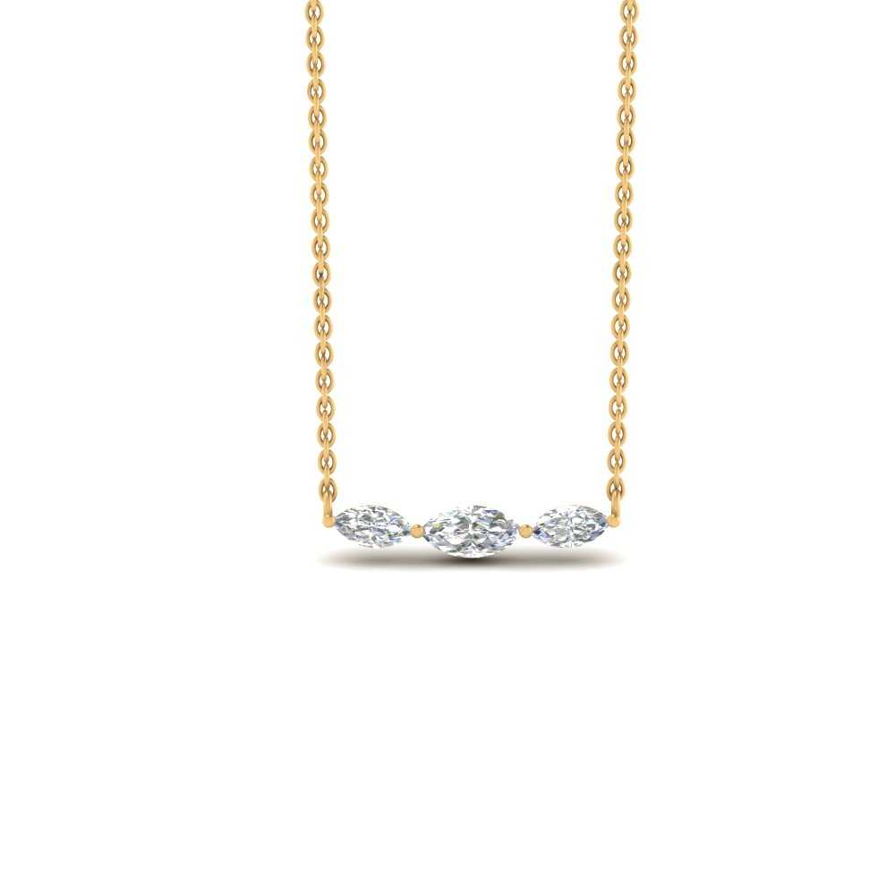 Horizontal Marquise Cut Lab Diamond Stacking Necklace