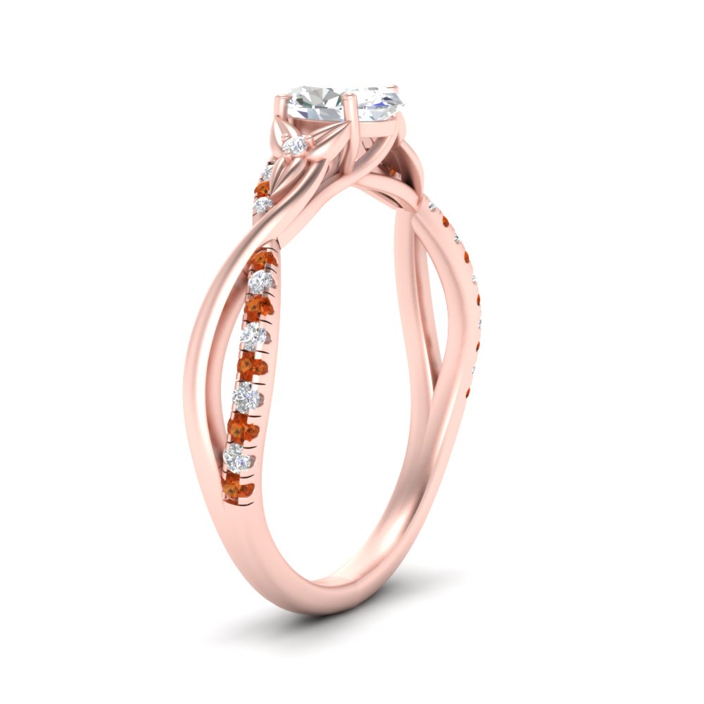 1.70 Ct. Twisting Infinity Oval Lab Diamond Engagement Ring 14K Gold