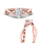 Load image into Gallery viewer, 1.70 Ct. Twisting Infinity Oval Lab Diamond Engagement Ring 14K Gold
