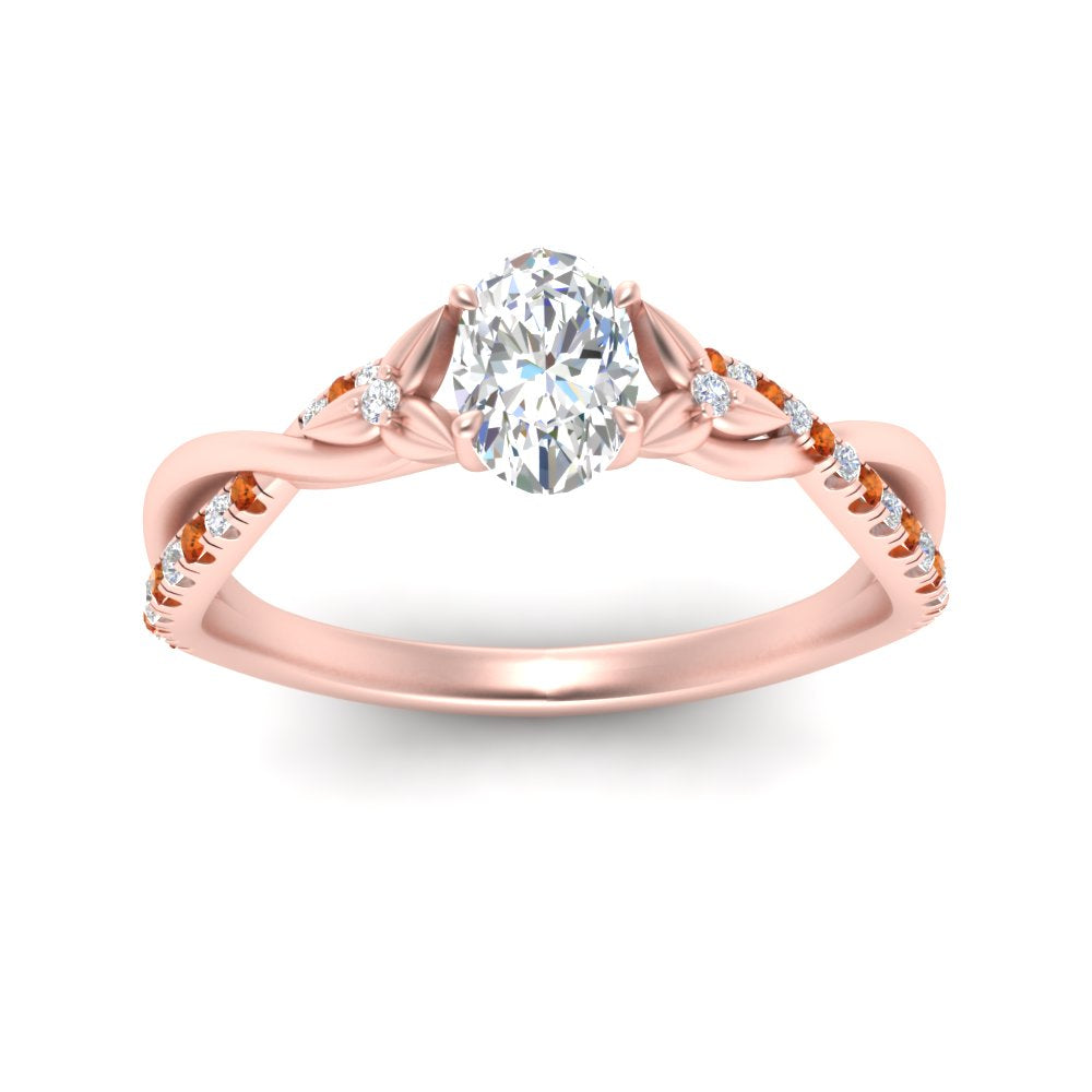1.70 Ct. Twisting Infinity Oval Lab Diamond Engagement Ring 14K Gold