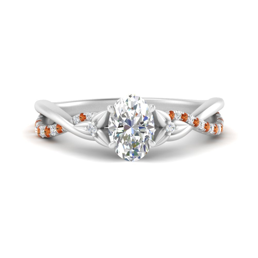 1.70 Ct. Twisting Infinity Oval Lab Diamond Engagement Ring 14K Gold