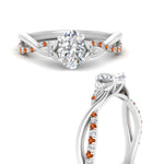 Load image into Gallery viewer, 1.70 Ct. Twisting Infinity Oval Lab Diamond Engagement Ring 14K Gold
