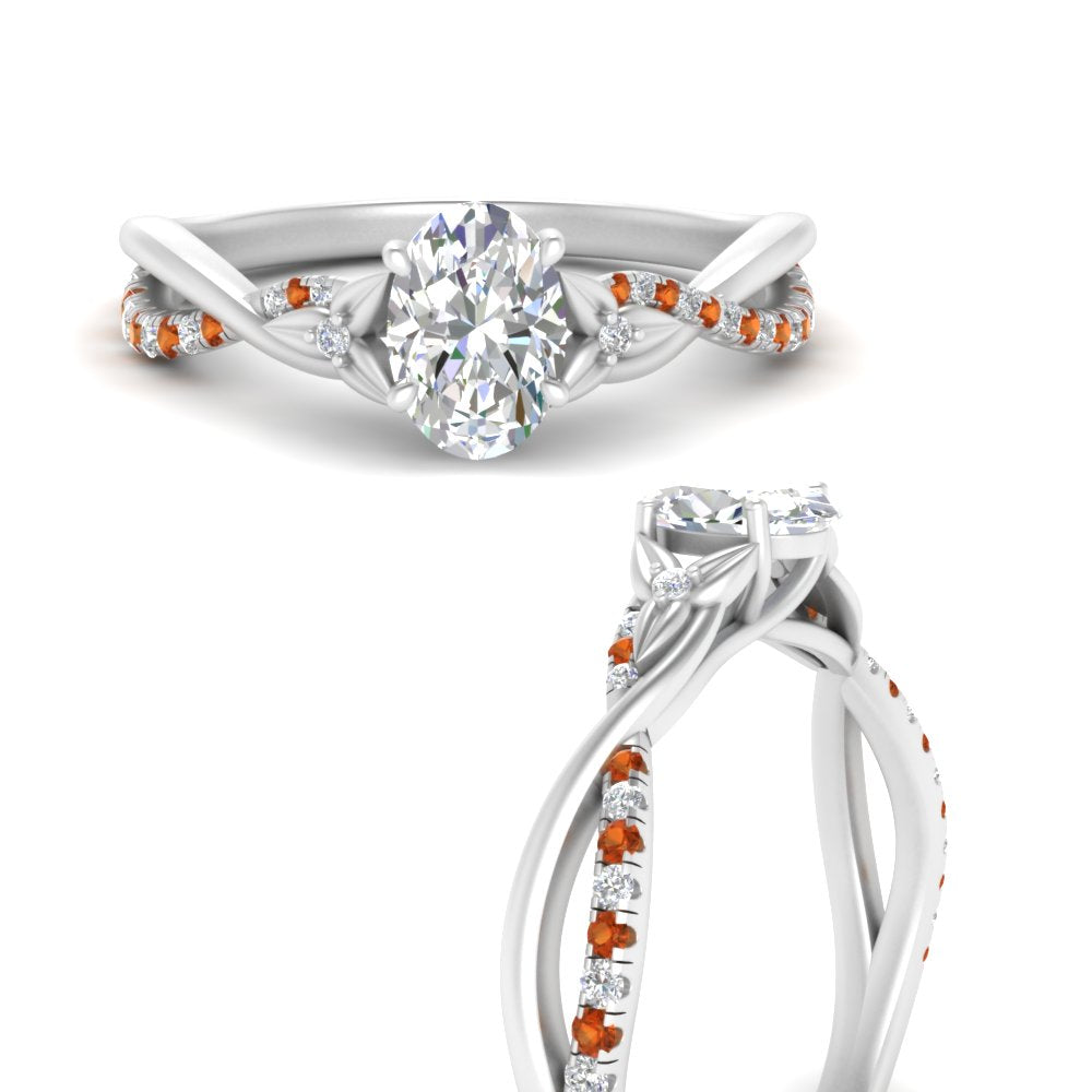 1.70 Ct. Twisting Infinity Oval Lab Diamond Engagement Ring 14K Gold