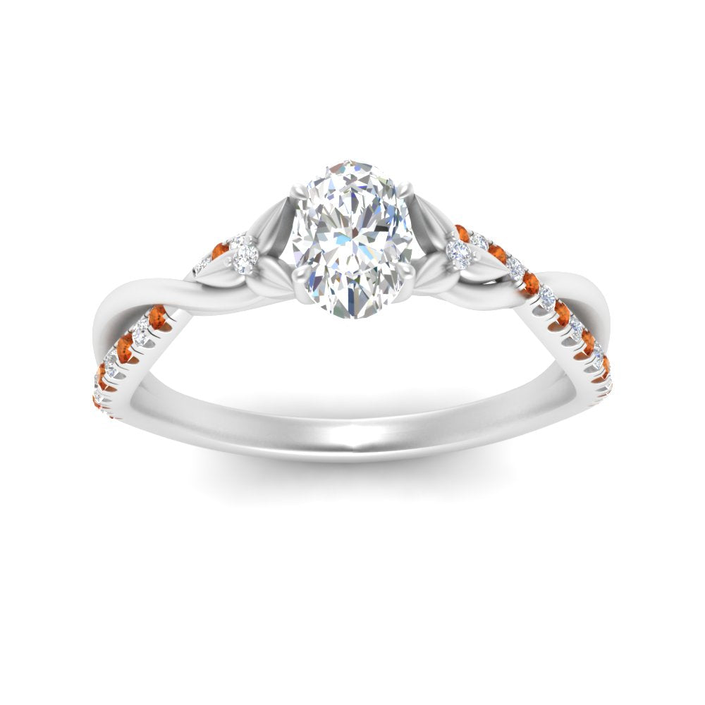 1.70 Ct. Twisting Infinity Oval Lab Diamond Engagement Ring 14K Gold