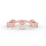 Load image into Gallery viewer, 1.15 Ct Leaf on Vine Wedding Band with Marquise Diamond
