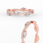 Load image into Gallery viewer, 1.15 Ct Leaf on Vine Wedding Band with Marquise Diamond
