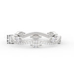 Load image into Gallery viewer, 1.15 Ct Leaf on Vine Wedding Band with Marquise Diamond
