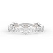 1.15 Ct Leaf on Vine Wedding Band with Marquise Diamond