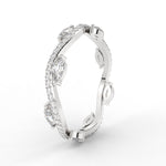 Load image into Gallery viewer, 1.15 Ct Leaf on Vine Wedding Band with Marquise Diamond
