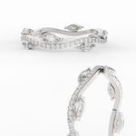 Load image into Gallery viewer, 1.15 Ct Leaf on Vine Wedding Band with Marquise Diamond
