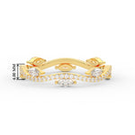 Load image into Gallery viewer, 1.15 Ct Leaf on Vine Wedding Band with Marquise Diamond

