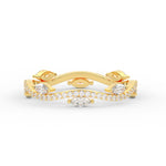 Load image into Gallery viewer, 1.15 Ct Leaf on Vine Wedding Band with Marquise Diamond
