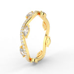 Load image into Gallery viewer, 1.15 Ct Leaf on Vine Wedding Band with Marquise Diamond
