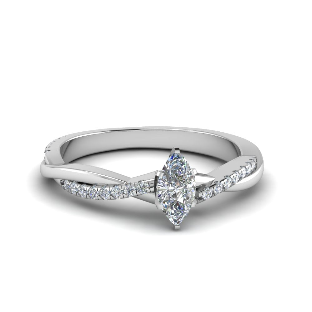 Lab Diamond Twisted Style Engagement Ring 14K Gold