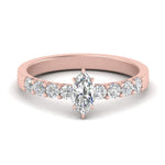 Load image into Gallery viewer, Lab Diamond Side Stone Engagement Ring 14K Gold
