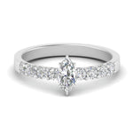 Load image into Gallery viewer, Lab Diamond Side Stone Engagement Ring 14K Gold
