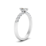 Load image into Gallery viewer, Lab Diamond Side Stone Engagement Ring 14K Gold
