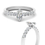 Load image into Gallery viewer, Lab Diamond Side Stone Engagement Ring 14K Gold
