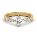 Load image into Gallery viewer, Lab Diamond Side Stone Engagement Ring 14K Gold

