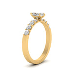 Load image into Gallery viewer, Lab Diamond Side Stone Engagement Ring 14K Gold
